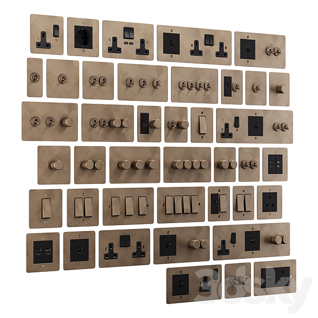 Corston switches and sockets 3ds Max - thumbnail 1