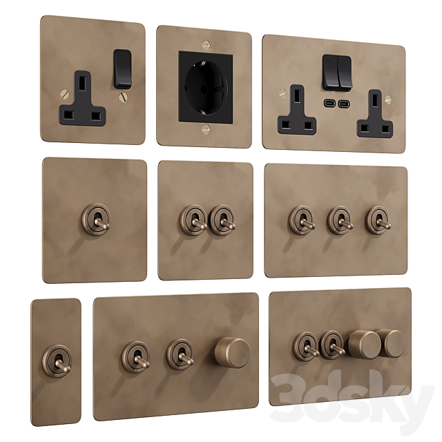 Corston switches and sockets 3ds Max - thumbnail 3