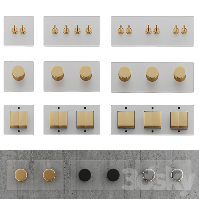 Corston Switches and sockets glass 3ds Max - thumbnail 2