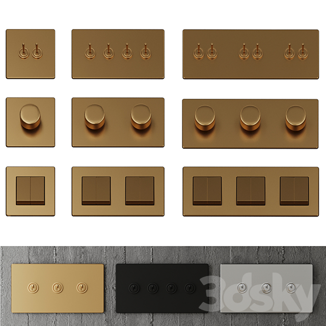 Corston Switches and sockets glass 3ds Max - thumbnail 3