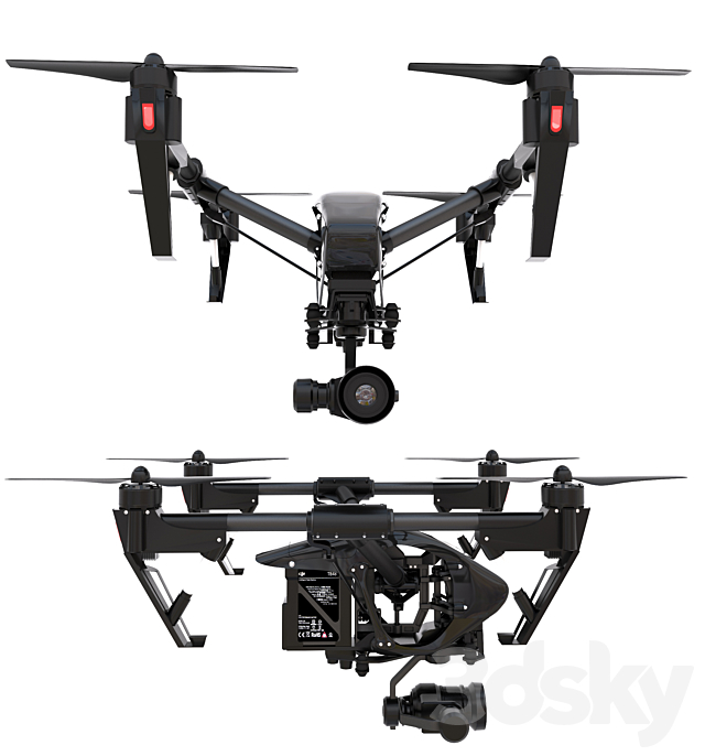 DJI Inspire 1 PRO 3DS Max Model - thumbnail 2