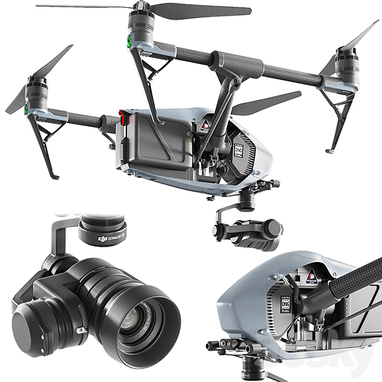 DJI inspire 2 3DS Max - thumbnail 2