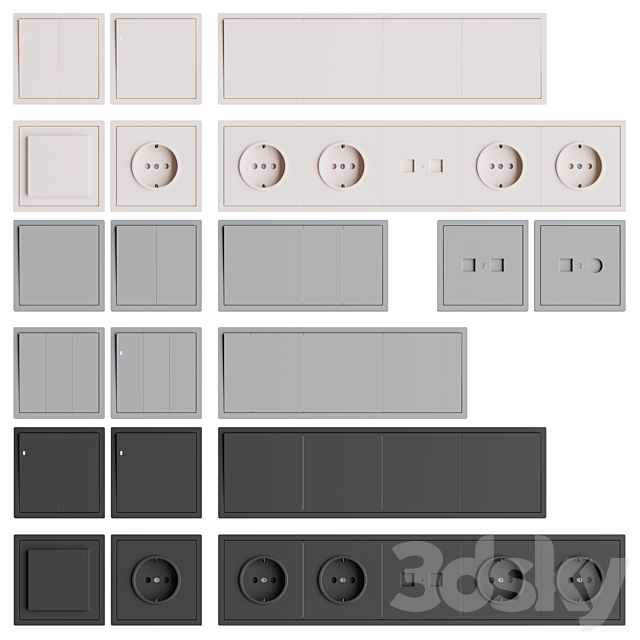 Donel sockets and switches 3DS Max Model - thumbnail 3