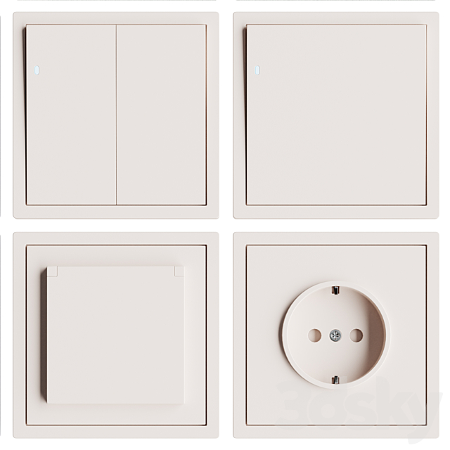 Donel sockets and switches 3DS Max Model - thumbnail 4