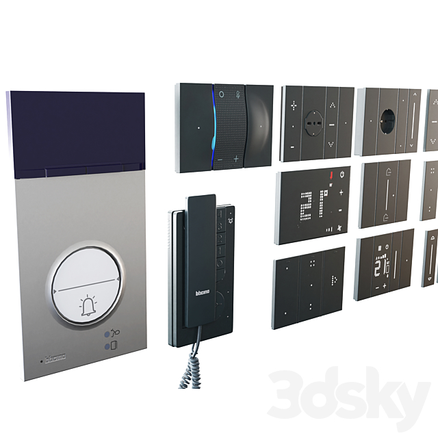 Door communication system_Sockets and switches Bticino_Bticino Living Now 2022 Black 3ds Max - thumbnail 2