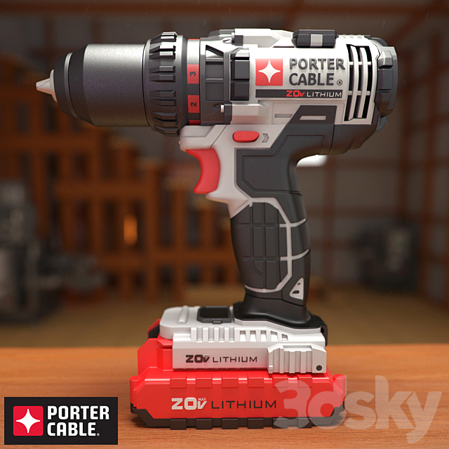 Drill PORTER CABLE 3ds Max - thumbnail 1