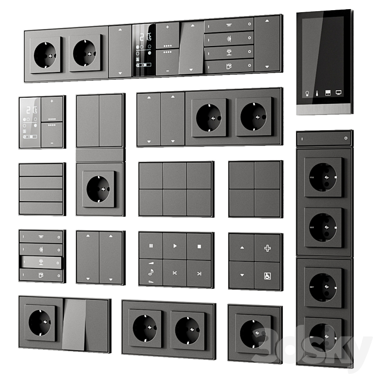 Ekinex sockets and switches 3DS Max - thumbnail 1