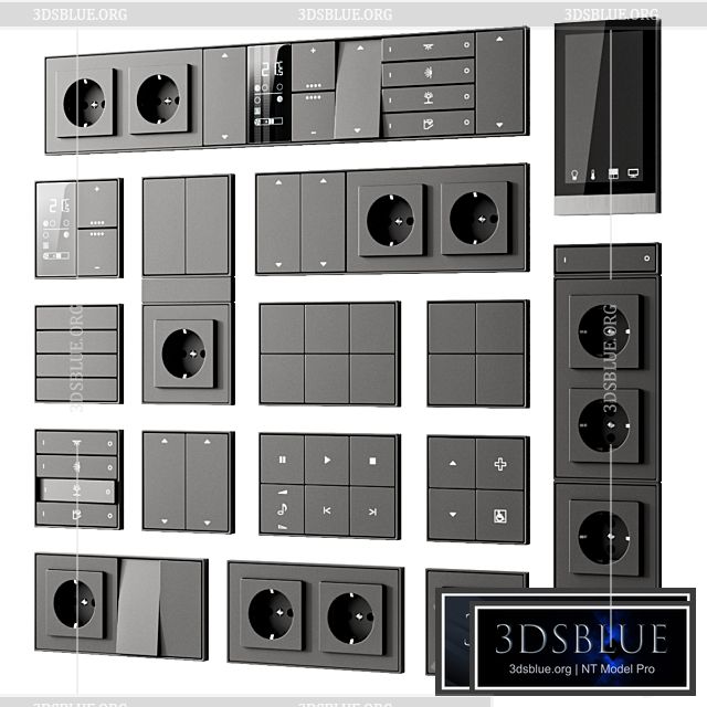 Ekinex sockets and switches 3DS Max - thumbnail 3