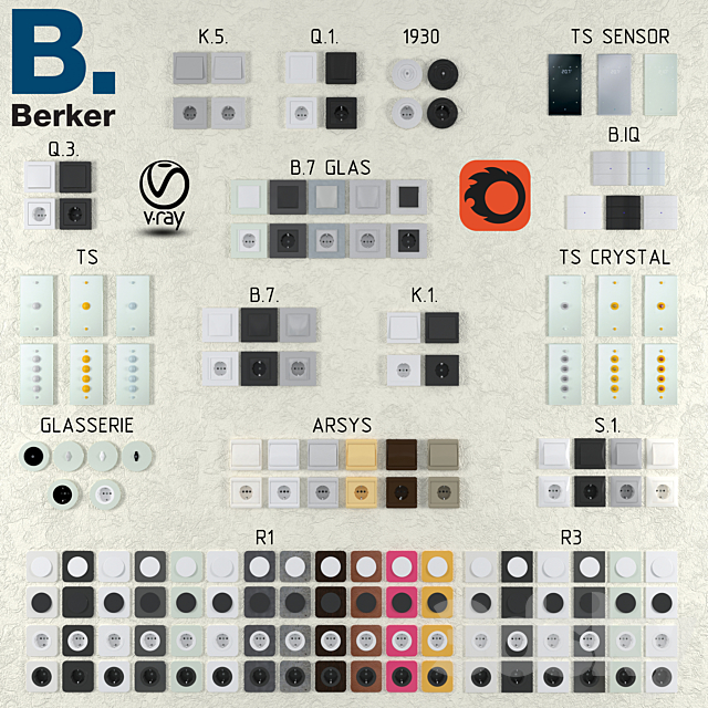 Electrical Berker 3ds Max - thumbnail 1