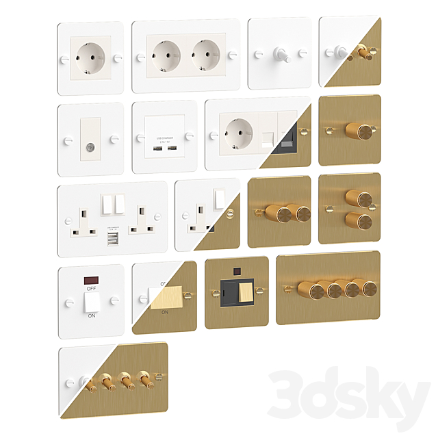 Electrical outlets and switches Buster & Punch 3DS Max Model - thumbnail 3