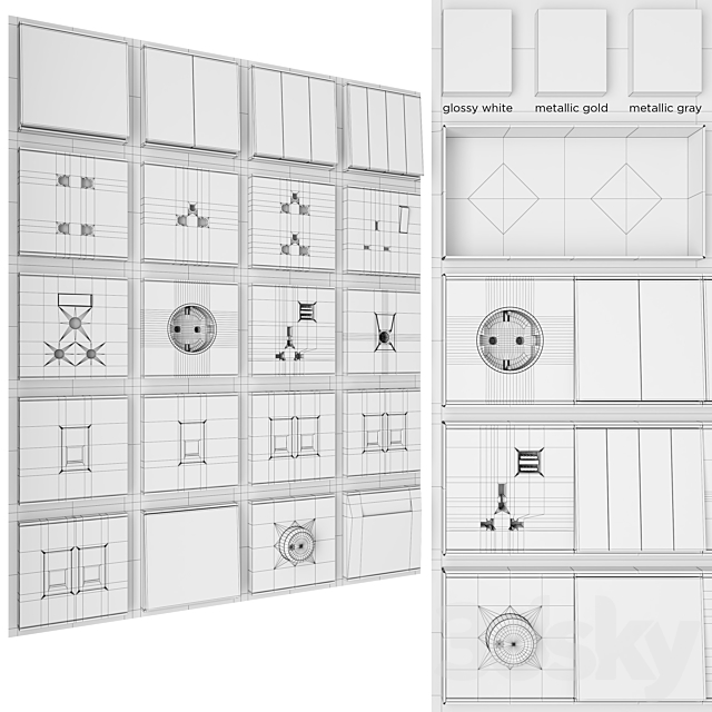 Electrical Sockets and Switches Simon E6 3DS Max Model - thumbnail 2