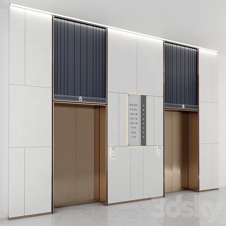 ELEVATOR LOBBY DESIGN 3 3DS Max - thumbnail 2