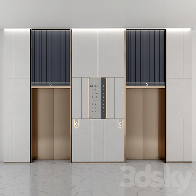 ELEVATOR LOBBY DESIGN 3 3DSMax File - thumbnail 1