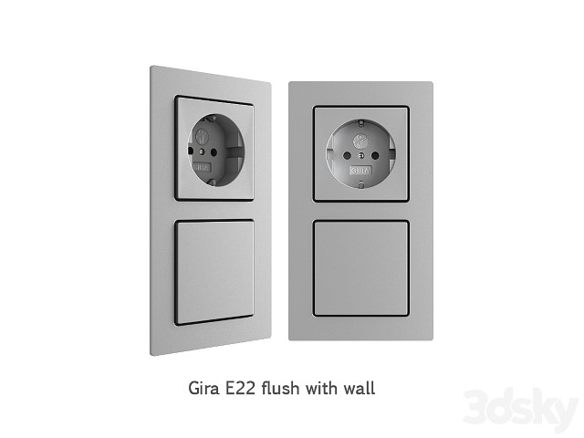 Gira E22 Flush With Wall 3dsmax Download - thumbnail 1