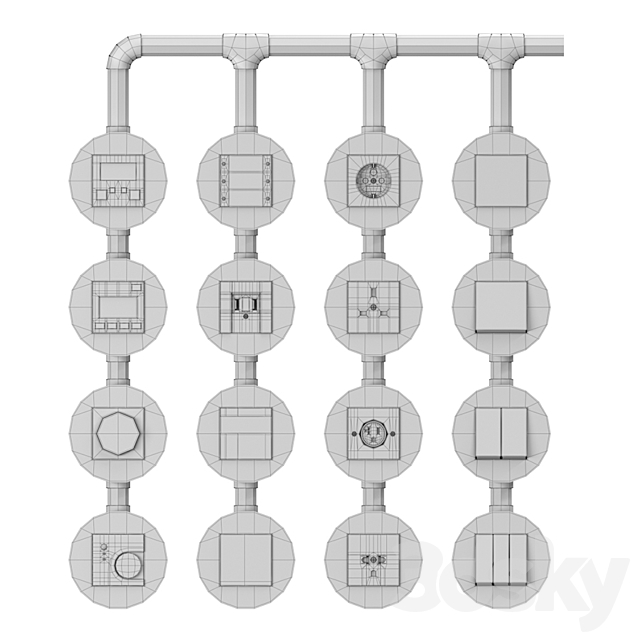 Gira Studio surface-mounted 3DSMax File - thumbnail 4