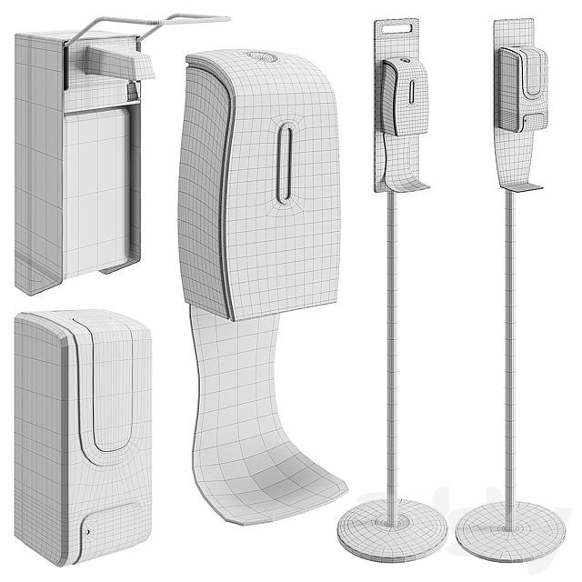 Hand Sanitizer Dispenser Set 3DSMax File - thumbnail 2