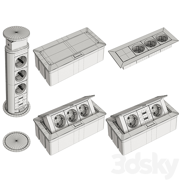 Hiden sockets 3DSMax File - thumbnail 2