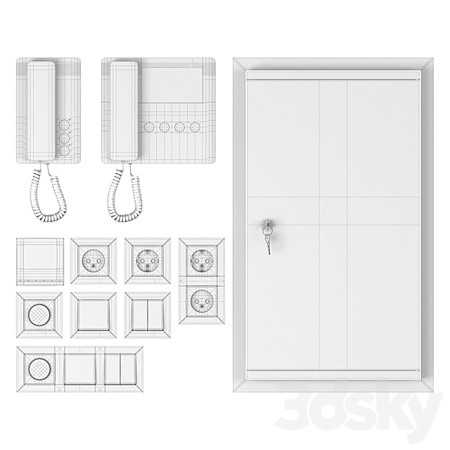 Home electrician (Schneider Electric. Came) 3DSMax File - thumbnail 2