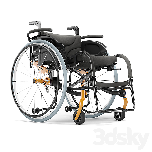 Invalid wheelchair. Wheelchair Ortonica S3000 3ds Max - thumbnail 1