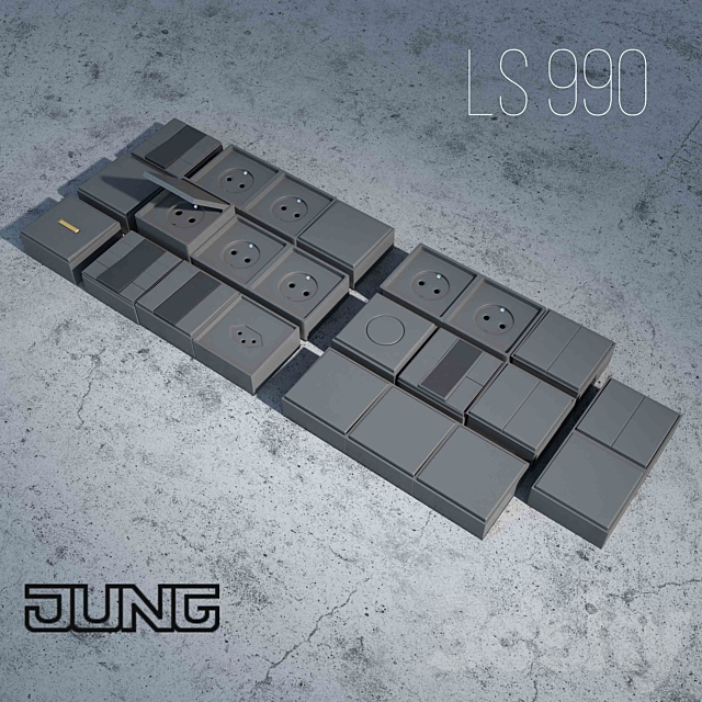 Jung LS 990 outlet 3ds Max - thumbnail 2