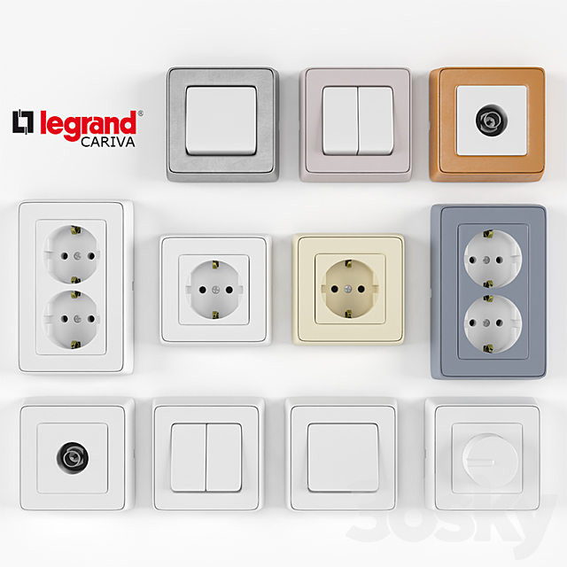 Legrand Cariva switchers and sockets 3DSMax File - thumbnail 1