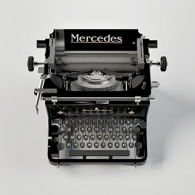 Mercedes Typewriter 3DSMax File - thumbnail 2