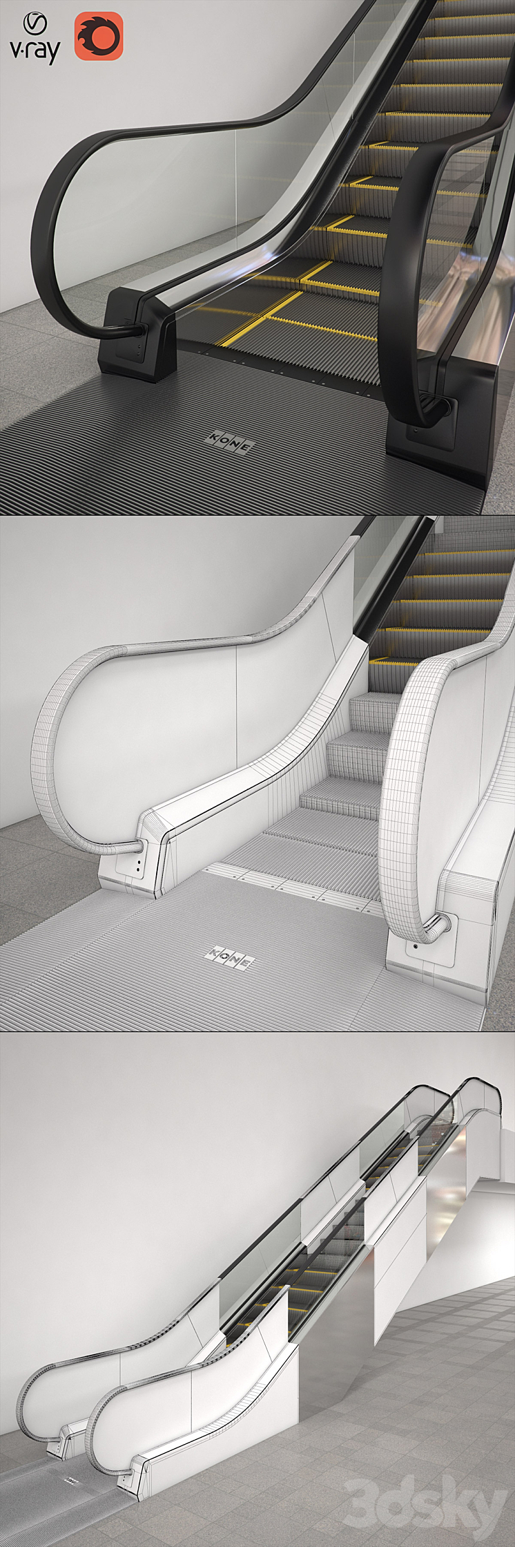 Modular escalator KONE TravelMaster 110 3DS Max - thumbnail 2