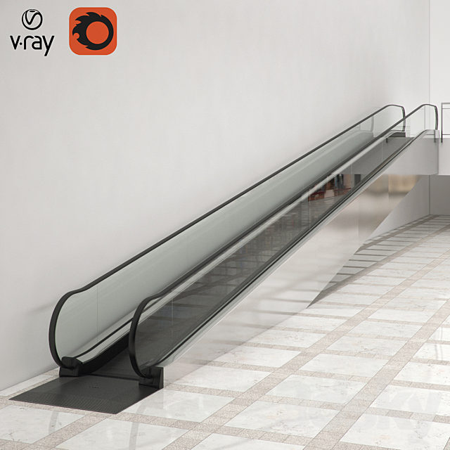 Modular travelator KONE TravelMaster 115 3ds Max - thumbnail 1