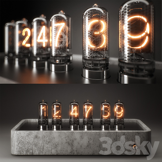 Nixie Tube Clock 3DSMax File - thumbnail 1