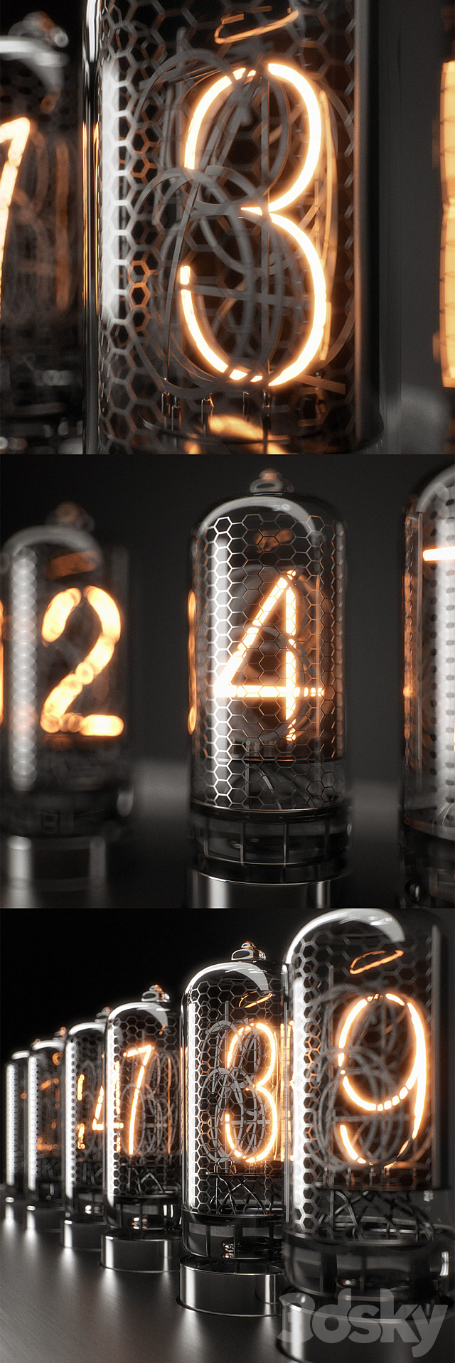 Nixie Tube Clock 3DSMax File - thumbnail 2