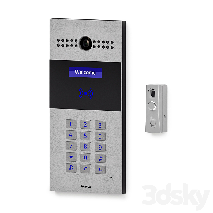 On-door speakerphone Akuvox R27 and exit button Slinex DR-02 3DS Max - thumbnail 1