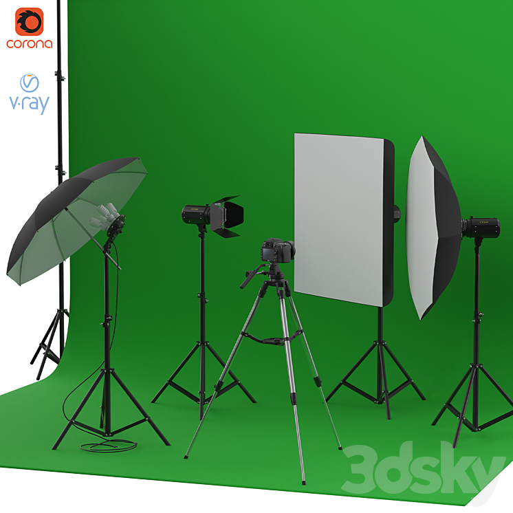 Photo Studio Set 3DS Max Model - thumbnail 1