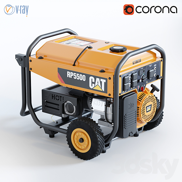 Portable generator CAT RP 5500 3DSMax File - thumbnail 1