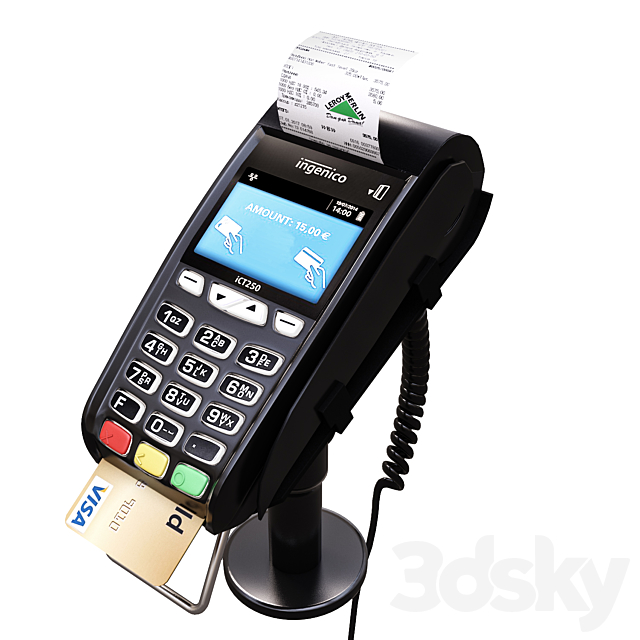 Pos Terminal ingenico ict250 3DSMax File - thumbnail 2