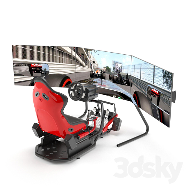 Racing game simulator 3DS Max Model - thumbnail 2