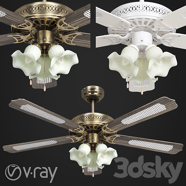 Reunion Electric Ceiling Fan 3DSMax File - thumbnail 1