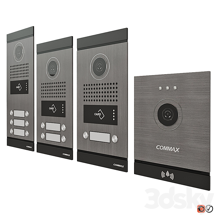 Set of COMMAX FINE VIEW on-door speakerphones 3DS Max - thumbnail 2