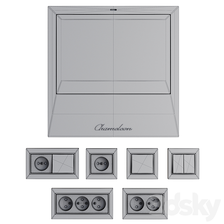 Set of electrical equipment in the hallway \/ Video intercom Chameleom Model S # 11 3DS Max - thumbnail 2