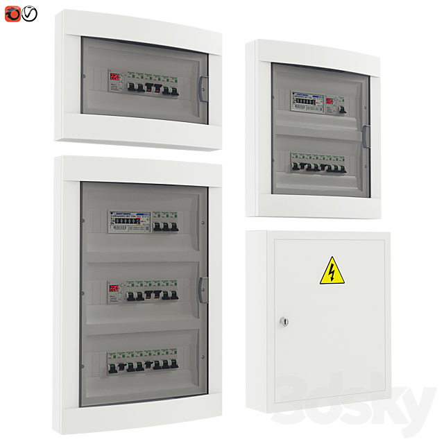 Set of electrical panels 3ds Max - thumbnail 1