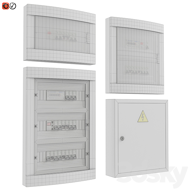 Set of electrical panels 3ds Max - thumbnail 2