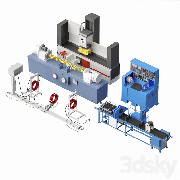 Set of machines 3DS Max Model - thumbnail 1