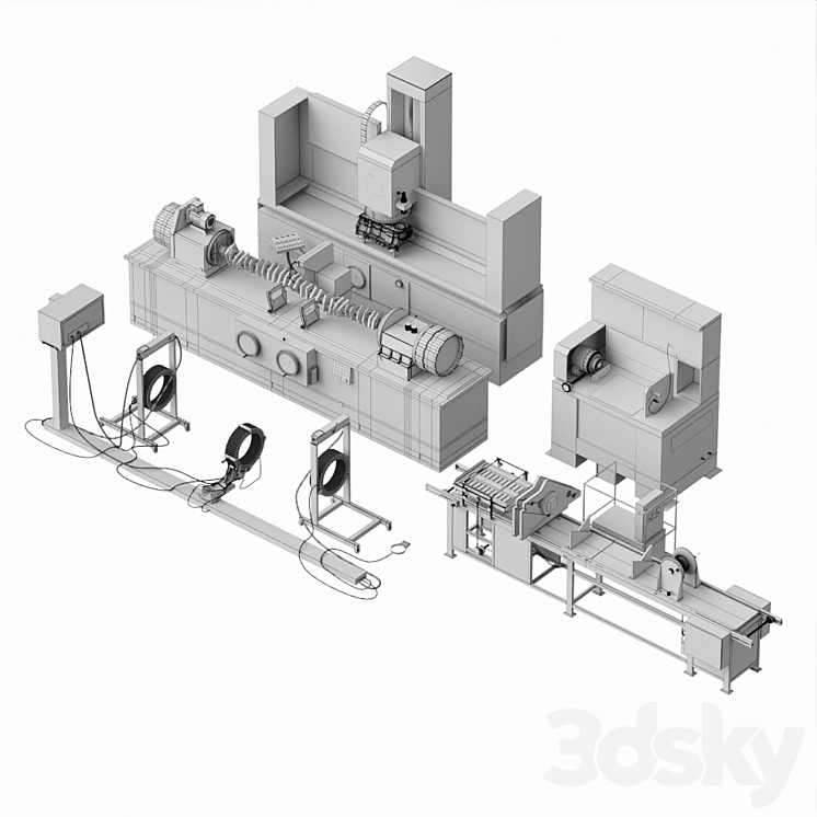 Set of machines 3DS Max Model - thumbnail 2