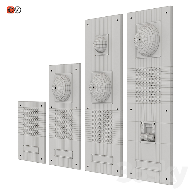 Set of on-door speakerphones Siedle Standart Versions 3DSMax File - thumbnail 3