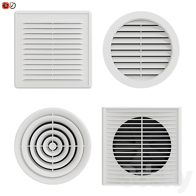 Set of ventilation grilles 3DSMax File - thumbnail 1