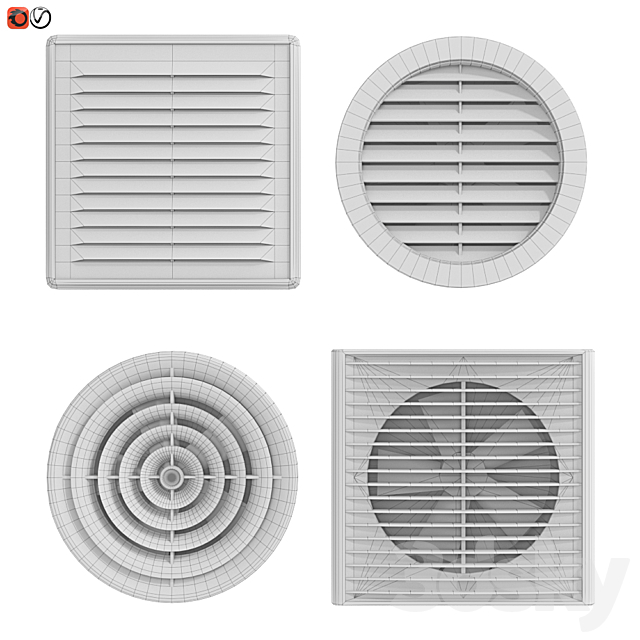 Set of ventilation grilles 3DSMax File - thumbnail 2