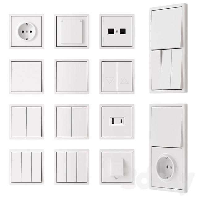 Sockets and switches Donel series R98 3DS Max Model - thumbnail 2