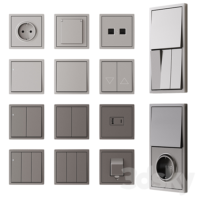 Sockets and switches Donel series R98 3DS Max Model - thumbnail 4