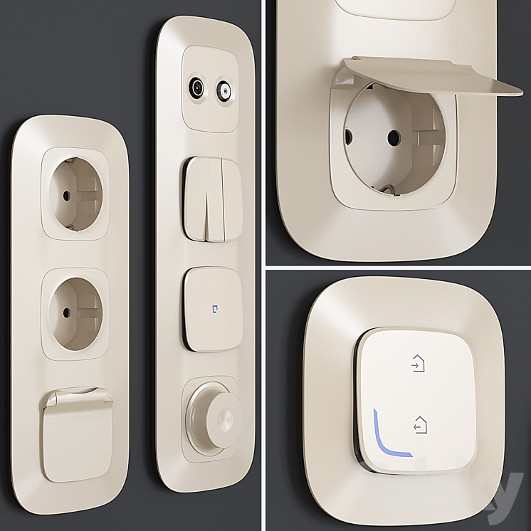 Sockets and switches Legrand Valena Allure 3DS Max - thumbnail 2