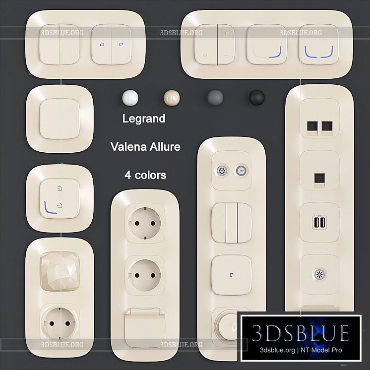 Sockets and switches Legrand Valena Allure 3DS Max - thumbnail 3