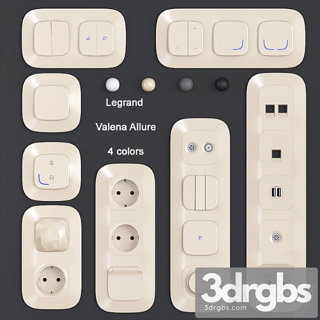 Sockets and switches Legrand Valena Allure 3dsmax Download - thumbnail 1